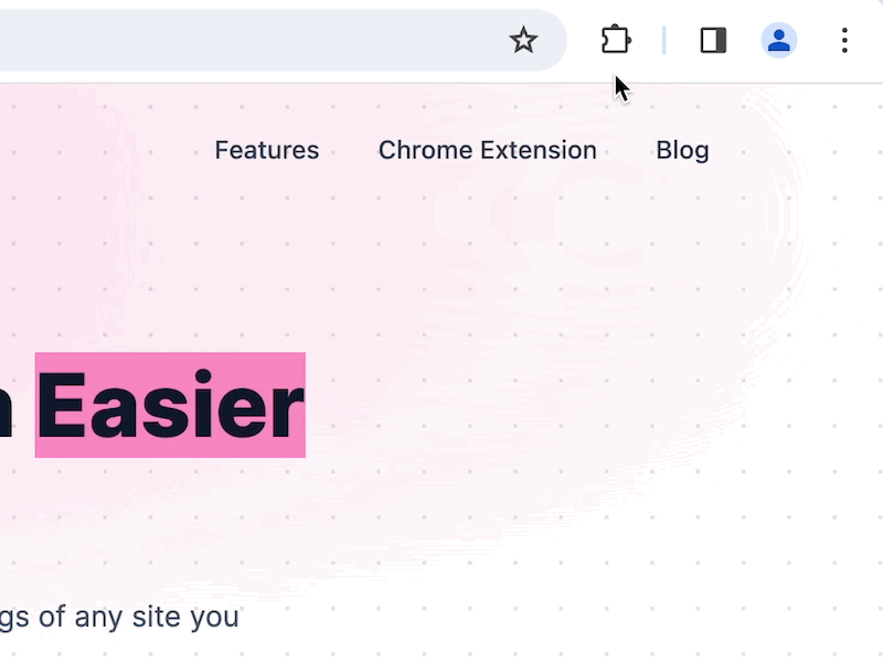 Pin Meta Explorer extension from chrome toolbar.